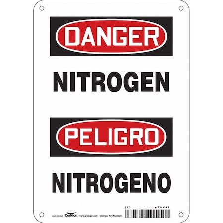 Safety Sign, 10 In H, 7 In W, Horizontal Rectangle, English, Spanish, 470V42