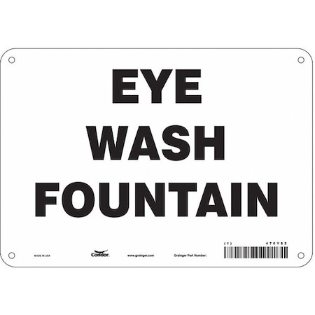 Safety Sign, 7 In Height, 10 In Width, Polyethylene, Vertical Rectangle, English, 470Y82