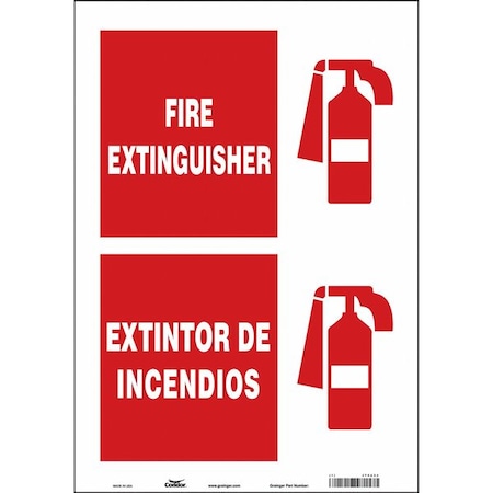 Safety Sign, 20 In Height, 14 In Width, Vinyl, Vertical Rectangle, English, Spanish