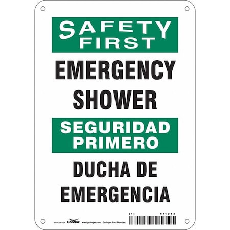 Safety Sign, 10 In H, 7 In W, Polyethylene, English, Spanish, 471D83