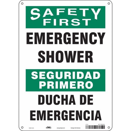 Safety Sign, 14 In Height, 10 In Width, Polyethylene, Vertical Rectangle, English, Spanish, 471D84