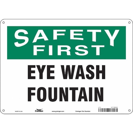 Safety Sign, 10 In Height, 14 In Width, Polyethylene, Horizontal Rectangle, English, 471D90