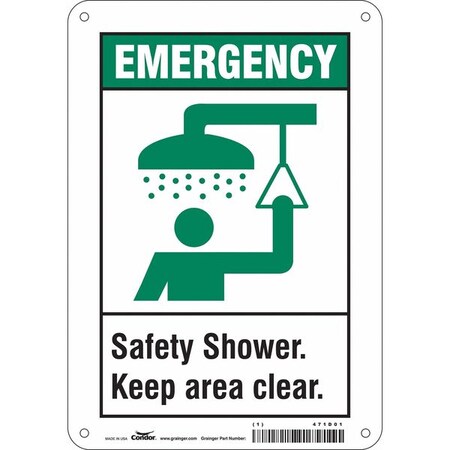 Safety Sign, 10 In Height, 7 In Width, Aluminum, Horizontal Rectangle, English, 471D01