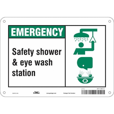 Safety Sign, 7 In Height, 10 In Width, Polyethylene, Vertical Rectangle, English, 471D31