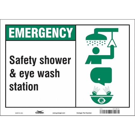 Safety Sign, 10 In Height, 14 In Width, Vinyl, Horizontal Rectangle, English, 471D35
