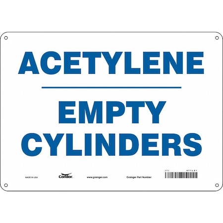 Safety Sign, 10 In Height, 14 In Width, Polyethylene, Horizontal Rectangle, English, 471L21