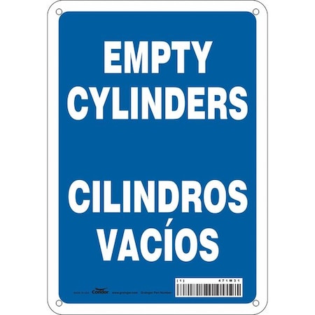 Safety Sign, 10 In Height, 7 In Width, Aluminum, Horizontal Rectangle, English, Spanish, 471M31