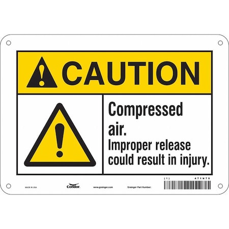 Safety Sign, 7 In Height, 10 In Width, Polyethylene, Vertical Rectangle, English, 471N78
