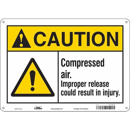Safety Sign, 10 In Height, 14 In Width, Polyethylene, Horizontal Rectangle, English, 471N79