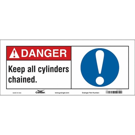 Safety Sign, 7 In H, 17 In W, Vinyl, Vertical Rectangle, English, 471P94