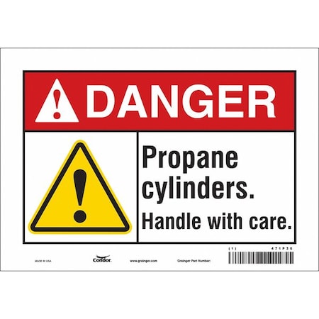 Safety Sign, 7 In Height, 10 In Width, Vinyl, Vertical Rectangle, English, 471P36