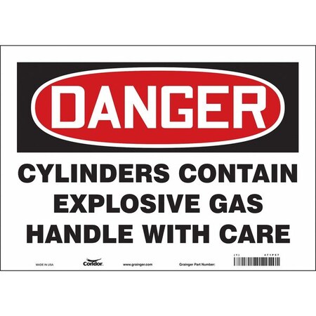 Safety Sign, 10 In Height, 14 In Width, Vinyl, Horizontal Rectangle, English, 471P57