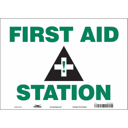 First Aid Sign,14 Wx10 H,0.004 Thick, 471T82