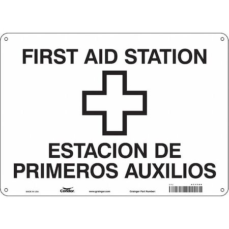 First Aid Sign,14 Wx10 H,0.055 Thick, 471T89
