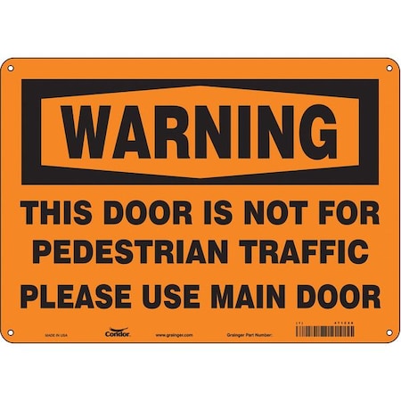 Safety Sign, 10 In Height, 14 In Width, Aluminum, Horizontal Rectangle, English, 471Z28