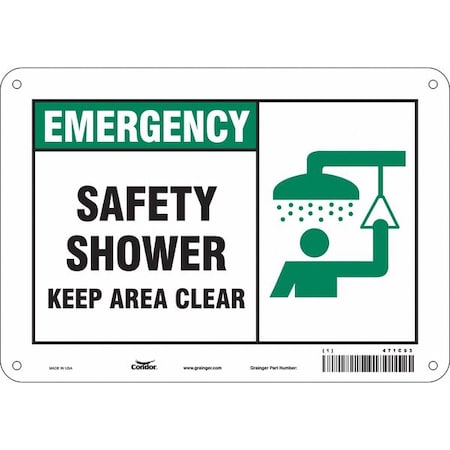 Safety Sign, 7 In Height, 10 In Width, Aluminum, Vertical Rectangle, English, 471C93