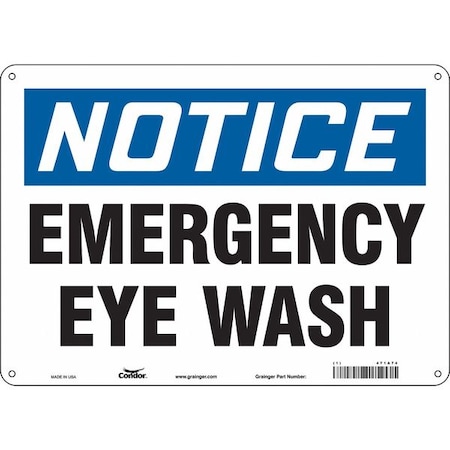 Safety Sign, 10 In Height, 14 In Width, Polyethylene, Horizontal Rectangle, English, 471A74