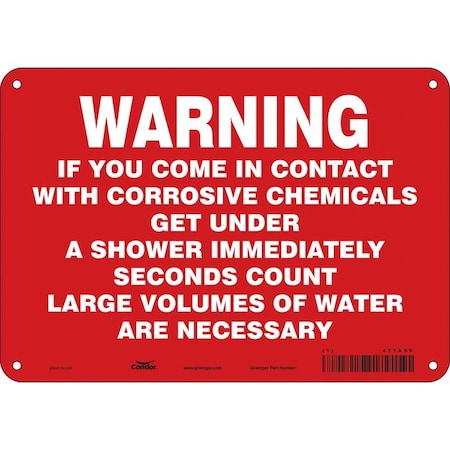 Safety Sign, 7 In Height, 10 In Width, Aluminum, Vertical Rectangle, English, 471A59