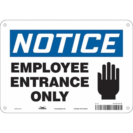Safety Sign, 7 In Height, 10 In Width, Aluminum, Vertical Rectangle, English, 472F35