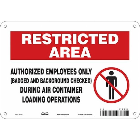 Safety Sign, 7 In Height, 10 In Width, Aluminum, Vertical Rectangle, English, 472G22