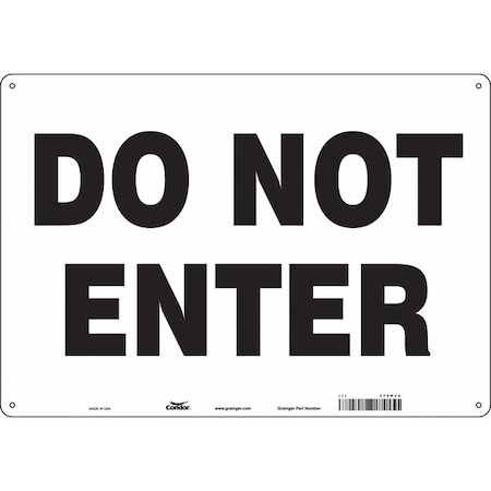 Safety Sign, 10 In Height, 14 In Width, Polyethylene, Horizontal Rectangle, English, 472H34
