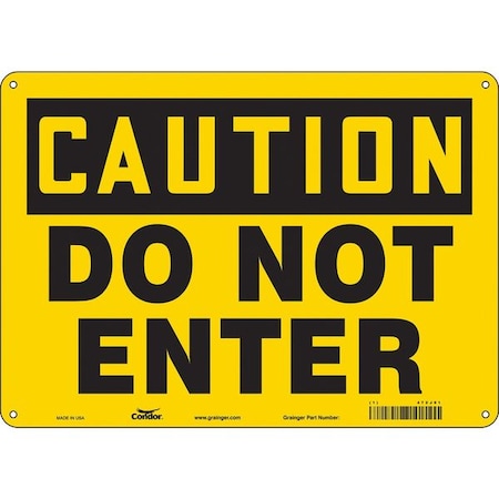 Safety Sign, 10 In Height, 14 In Width, Aluminum, Horizontal Rectangle, English, 472J91