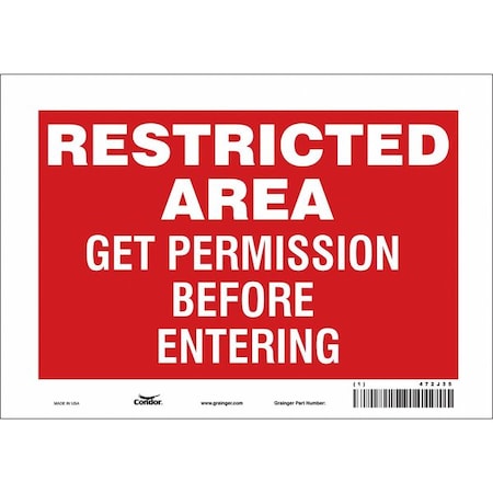 Safety Sign, 7 In Height, 10 In Width, Vinyl, Vertical Rectangle, English, 472J35