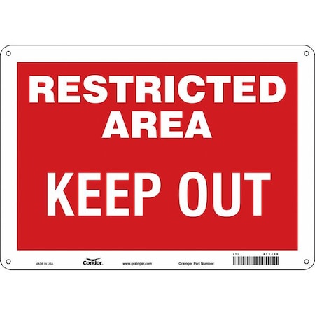 Safety Sign, 10 In Height, 14 In Width, Aluminum, Horizontal Rectangle, English, 472J38
