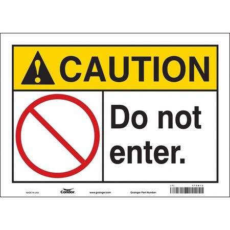 Safety Sign, 10 In Height, 14 In Width, Vinyl, Horizontal Rectangle, English, 472K12