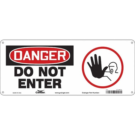 Safety Sign, 7 In H, 17 In W, Polyethylene, Vertical Rectangle, English, 472M88