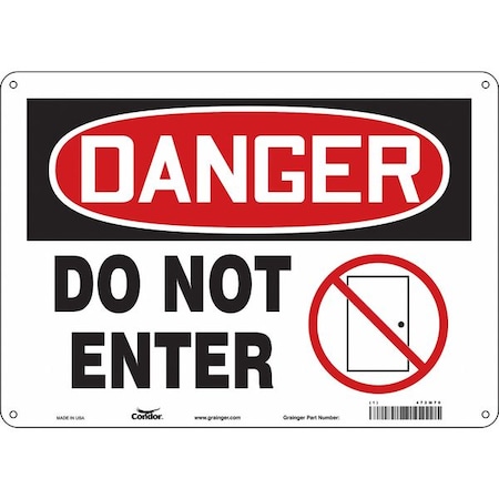 Safety Sign, 10 In Height, 14 In Width, Vinyl, Horizontal Rectangle, English, 472M70