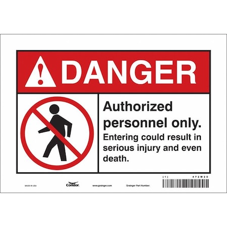 Safety Sign, 7 In Height, 10 In Width, Vinyl, Vertical Rectangle, English, 472M20