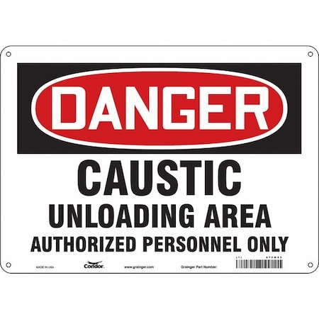 Safety Sign, 10 In Height, 14 In Width, Aluminum, Horizontal Rectangle, English, 472M52