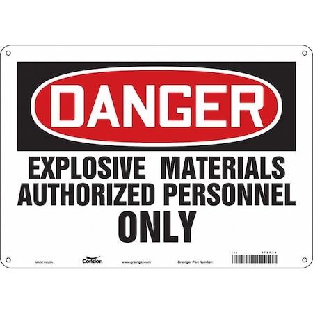 Safety Sign, 10 In Height, 14 In Width, Polyethylene, Horizontal Rectangle, English, 472P34