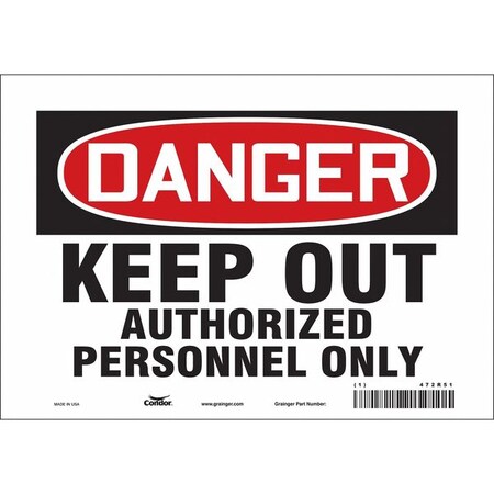 Safety Sign, 7 In Height, 10 In Width, Vinyl, Vertical Rectangle, English, 472R51