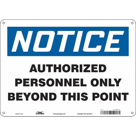 Safety Sign, 10 In Height, 14 In Width, Aluminum, Horizontal Rectangle, English, 472U31