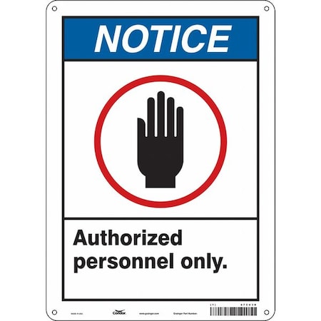 Safety Sign, 14 In Height, 10 In Width, Aluminum, Vertical Rectangle, English, 472U38