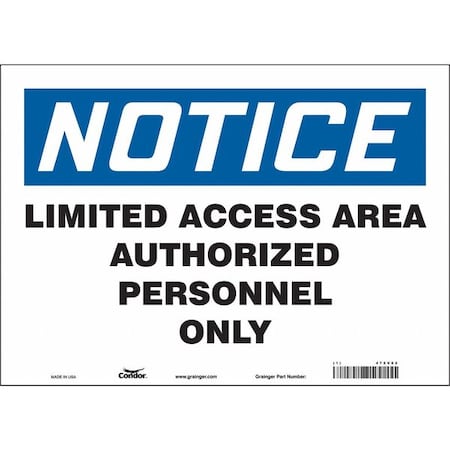 Safety Sign, 10 In Height, 14 In Width, Vinyl, Horizontal Rectangle, English, 472V02