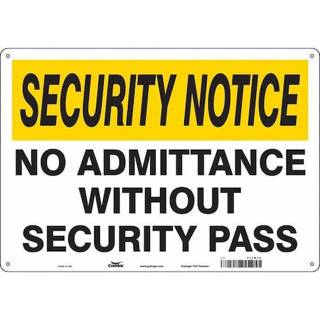 Safety Sign, 14 In H, 20 In W, Aluminum, Horizontal Rectangle, English, 472W78