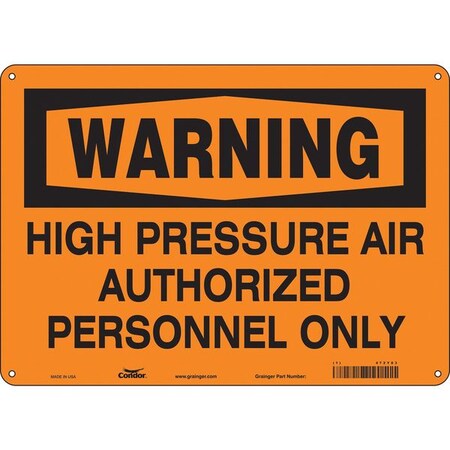 Safety Sign, 10 In Height, 14 In Width, Polyethylene, Horizontal Rectangle, English, 472Y83