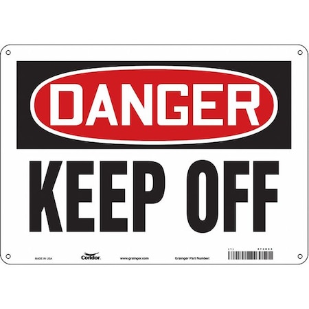 Safety Sign, 10 In Height, 14 In Width, Aluminum, Horizontal Rectangle, English, 473D54