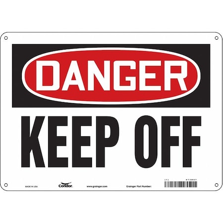 Safety Sign, 10 In Height, 14 In Width, Polyethylene, Horizontal Rectangle, English, 473D57
