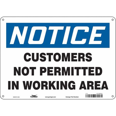 Safety Sign, 10 In Height, 14 In Width, Aluminum, Horizontal Rectangle, English, 473D62
