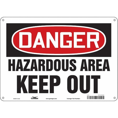 Safety Sign, 10 In Height, 14 In Width, Polyethylene, Horizontal Rectangle, English, 473F99
