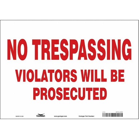 Safety Sign, 10 In Height, 14 In Width, Vinyl, Horizontal Rectangle, English, 473J25