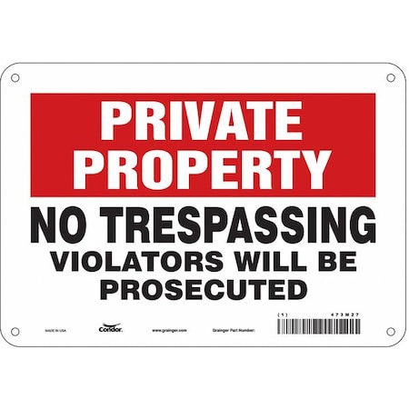 Safety Sign, 7 In Height, 10 In Width, Vinyl, Vertical Rectangle, English, 473M27