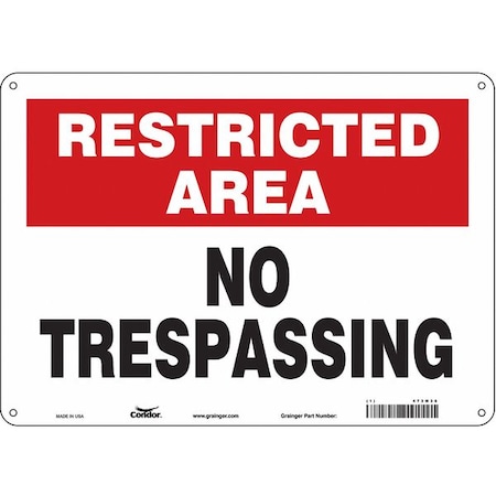 Safety Sign, 10 In Height, 14 In Width, Aluminum, Horizontal Rectangle, English, 473M36