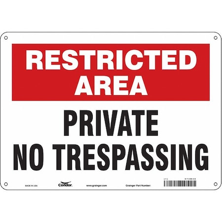 Safety Sign, 10 In Height, 14 In Width, Aluminum, Horizontal Rectangle, English, 473M48