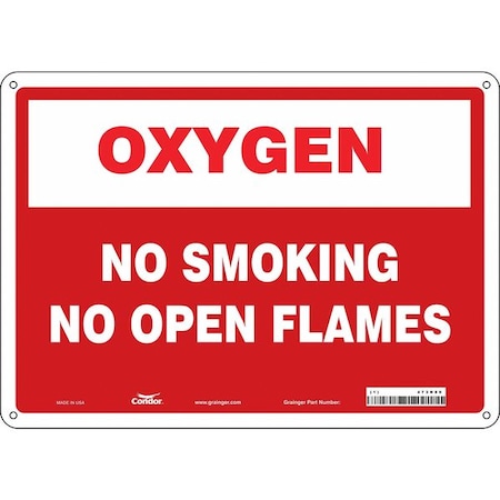 No Smoking Sign, 10 H, 14 In W, Polyethylene, Horizontal Rectangle, English, 473N89