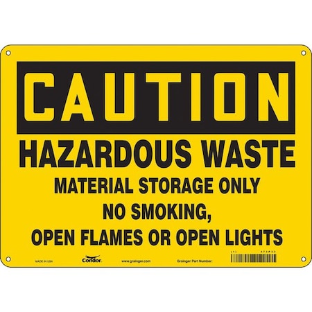 Safety Sign, 10 H, 14 In W, Polyethylene, Horizontal Rectangle, English, 473P33